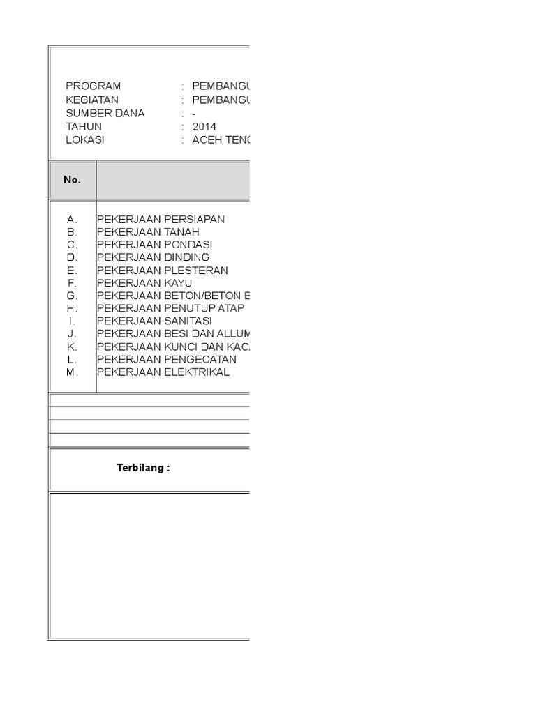 Contoh Format RAB | PDF