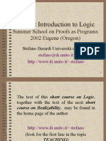 A Short Introduction To Logic Eugene 2002