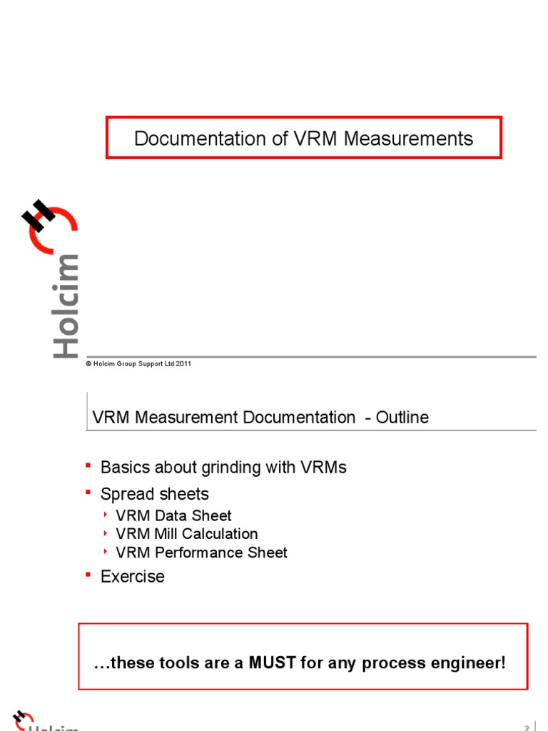 Doc VRM Measurements BAT | PDF | Mill (Grinding) | Machines