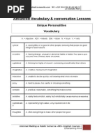 Advanced Vocabulary & Conversation Lessons