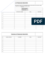 Training Attendance Register