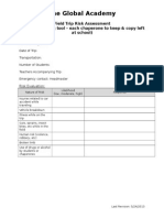 Field Trip Risk Assessment Form