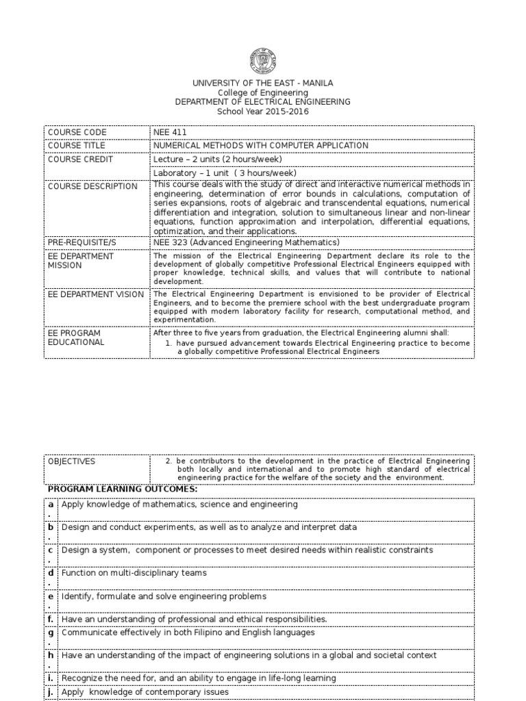 Numerical Methods Course Overview | PDF | Numerical Analysis | Engineering