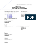 USDC-DCD 15-Cv-1036-RJL Natural Born Citizen Party National Committee Et v FEC Et Al Docket Report as of July 30 2015