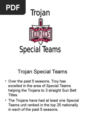 Troy Special Teams Playbook - Shane Wasden