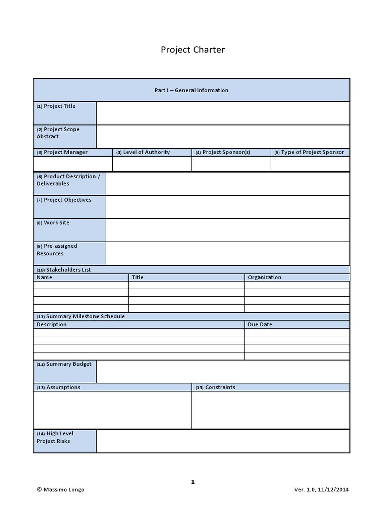 Project Charter Template | PDF