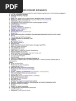 List of Chemical Process Simulators