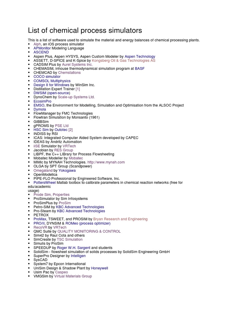 List_Of_Chemical_Process_Simulators – DDKGWB