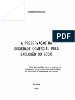 A Preservação Da Sociedade Comercial Pela Exclusão Do Sócio - Rubens Requião