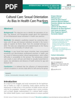 Cultural Care, Sexual Orientation as Bias in Health Care Practices