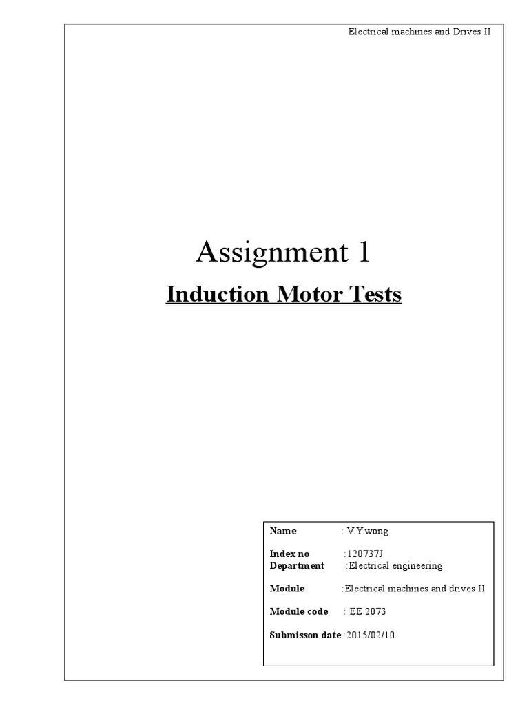 Induction Motor Testing Methods | PDF | Electrical Engineering ...