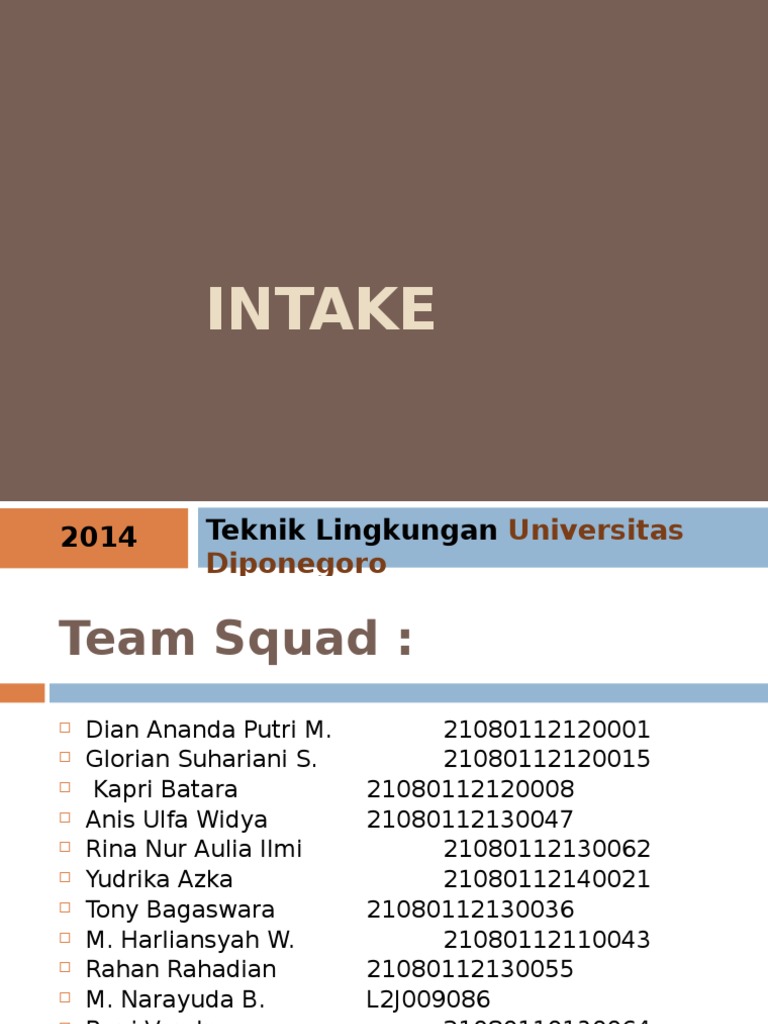 Desain dan Fungsi Bangunan Intake Air | PDF