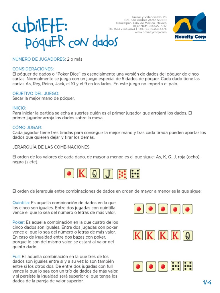 Reglas del juego de dados