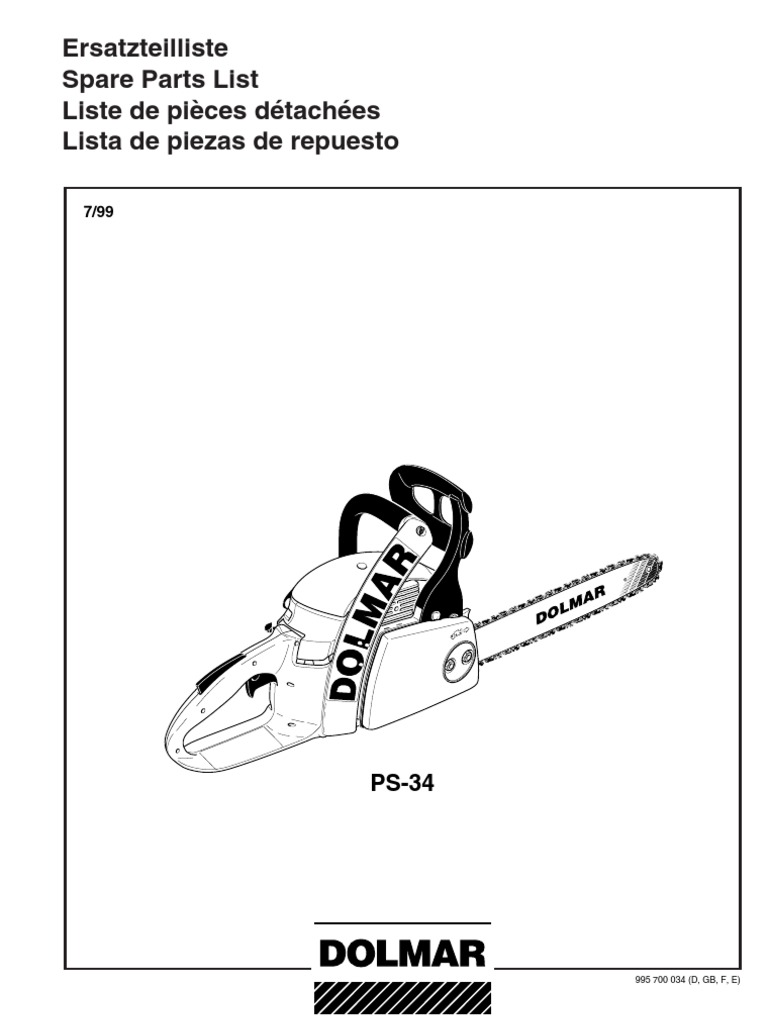DOLMAR Parts Manual for Chainsaw ModelsPS34 Composant Machine Free 30day Trial Scribd