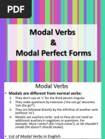 Modals and Perfect Modals in Past