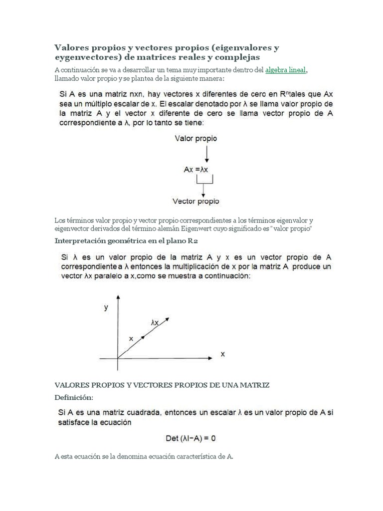 Valores y Vectores Propios | PDF | Valores propios y vectores propios ...