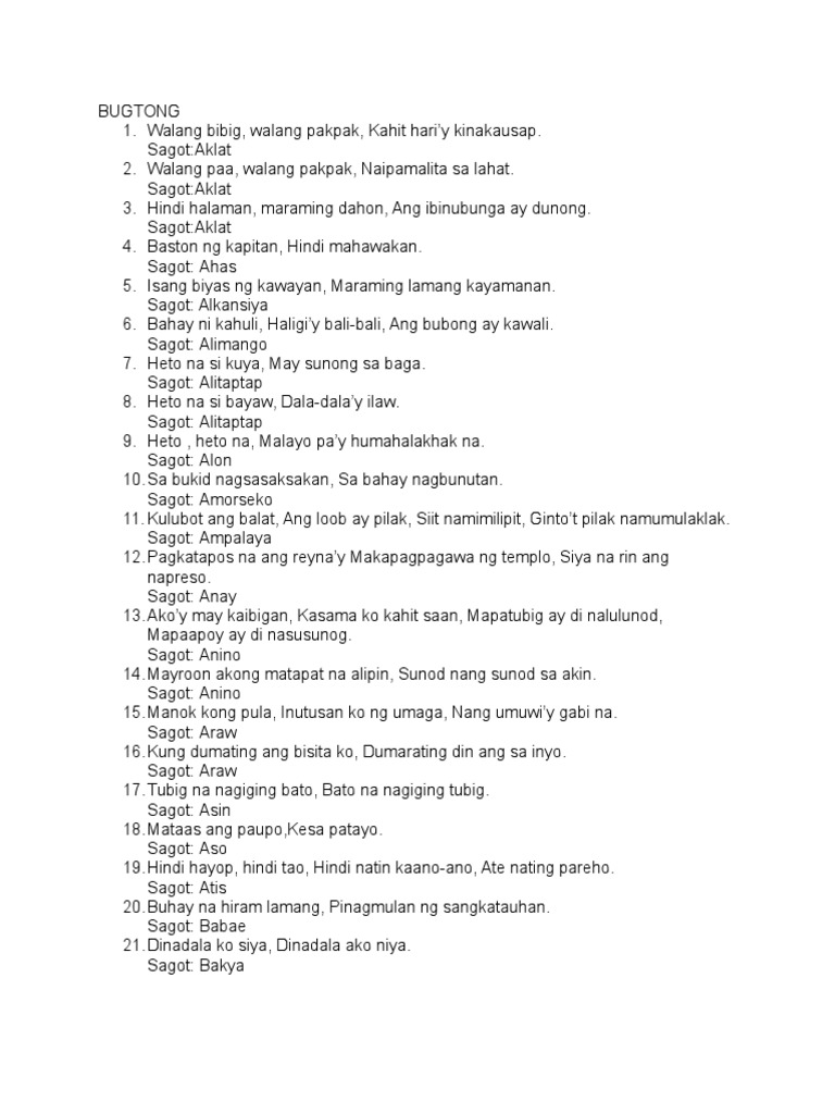 Mga Butong | PDF