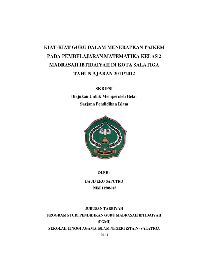 Kiat Kiat Guru Dalam Menerapkan Paikem Pada Pembelajaran Matematika