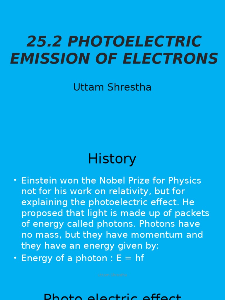 25.2 Photoelectric Emission of Electrons: Uttam Shrestha | PDF ...