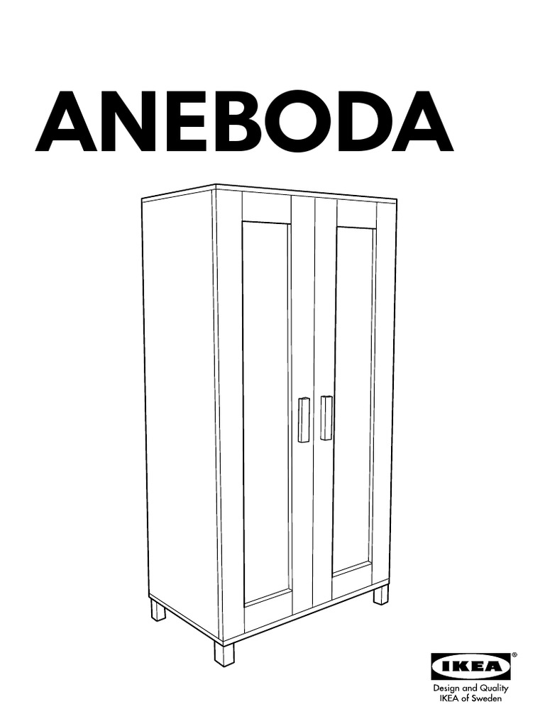 telegrama embarazada Excéntrico Instrucciones Armario Ikea Aneboda | PDF