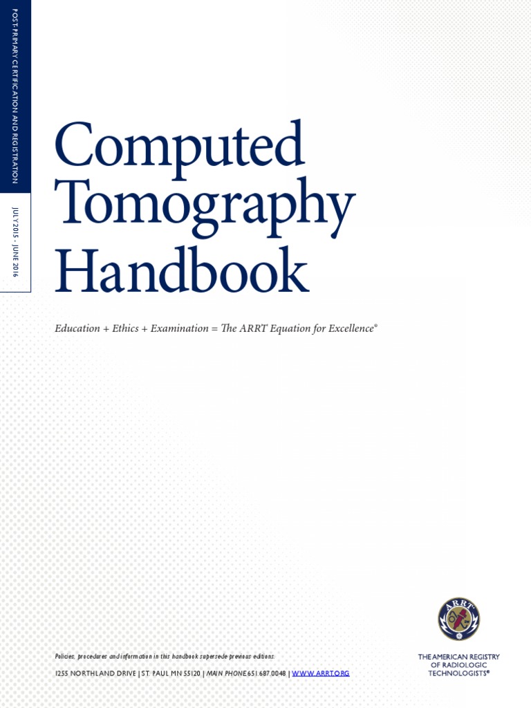 CT Handbook | PDF | Radiology | Medical Imaging