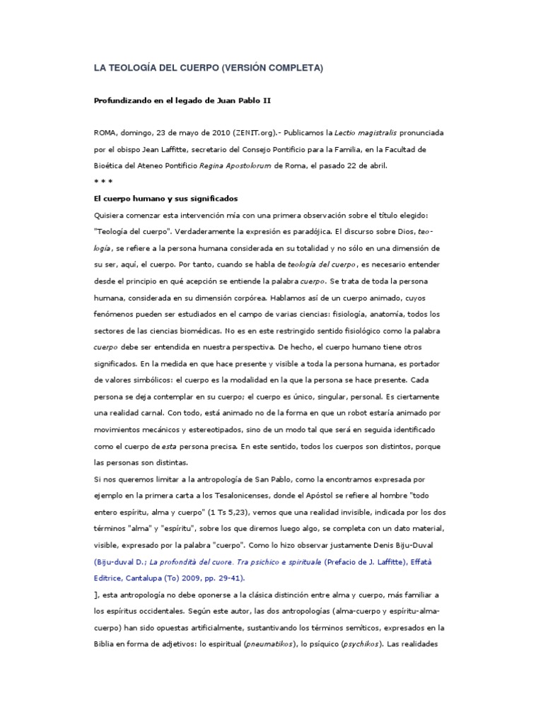 Teologia Del Cuerpo El Legado de Juan Pablo II | PDF | La resurrección ...