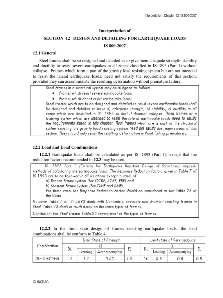 Section Earthquake Loads | PDF