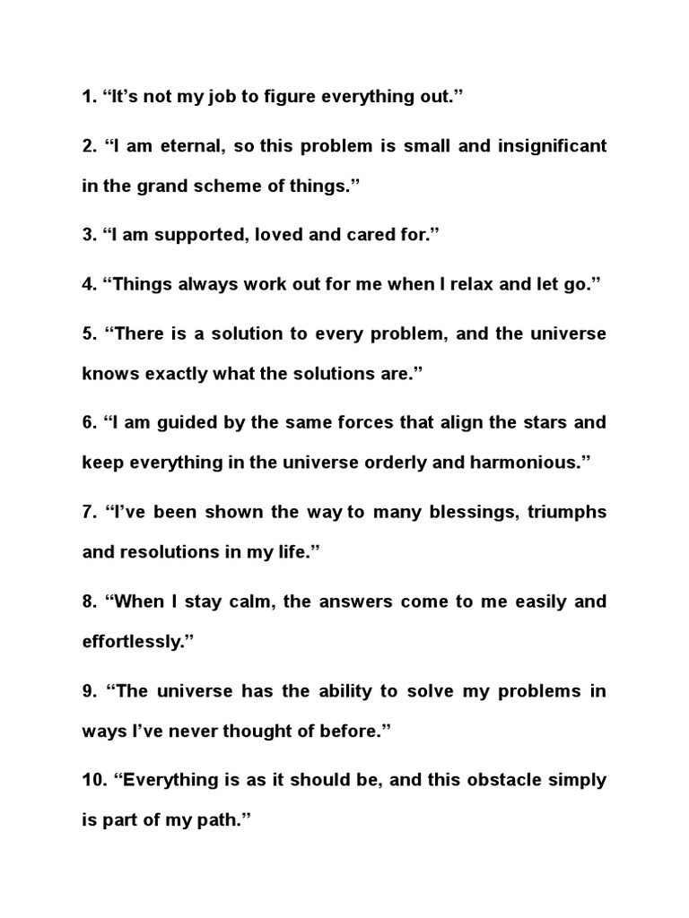 10 Affirmations To Surrender Your Problems To The Universe