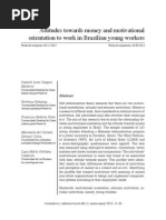 Attitudes towards money and motivational   orientation to work in Brazilian young workers
