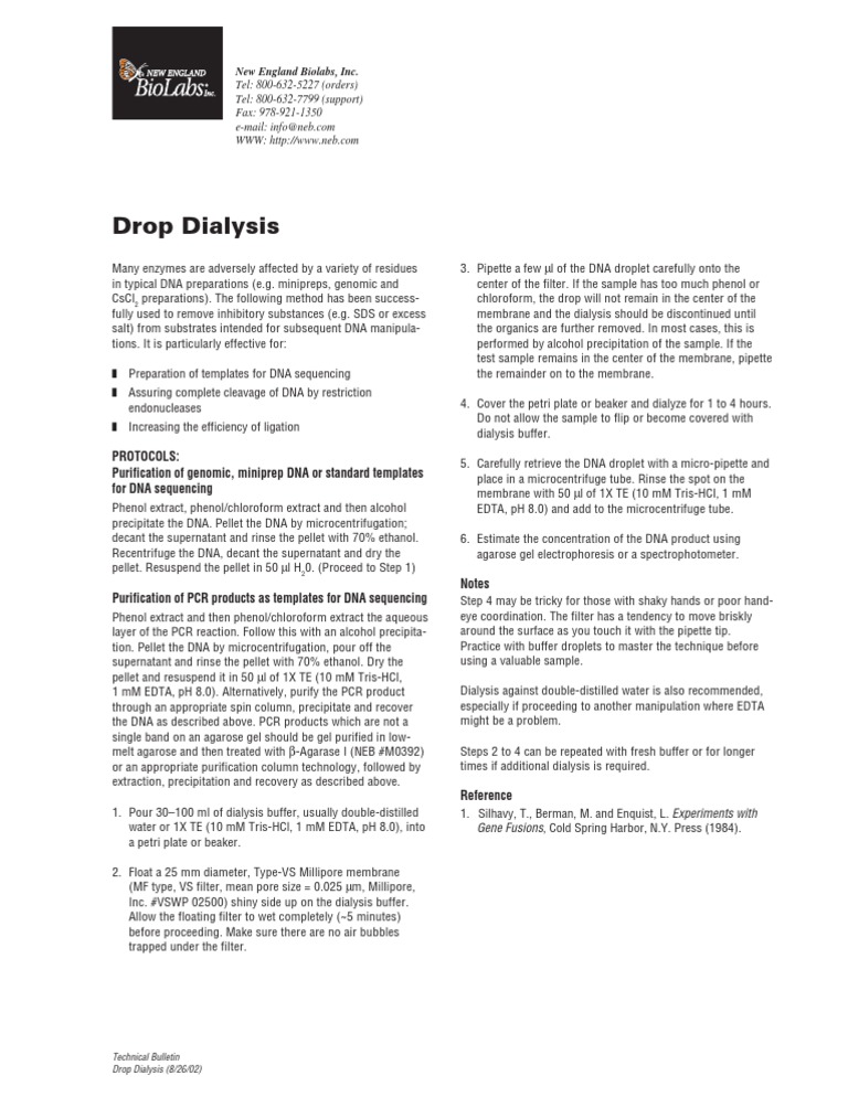 DROP Dialysis PDF Agarose Gel Electrophoresis Gel Electrophoresis