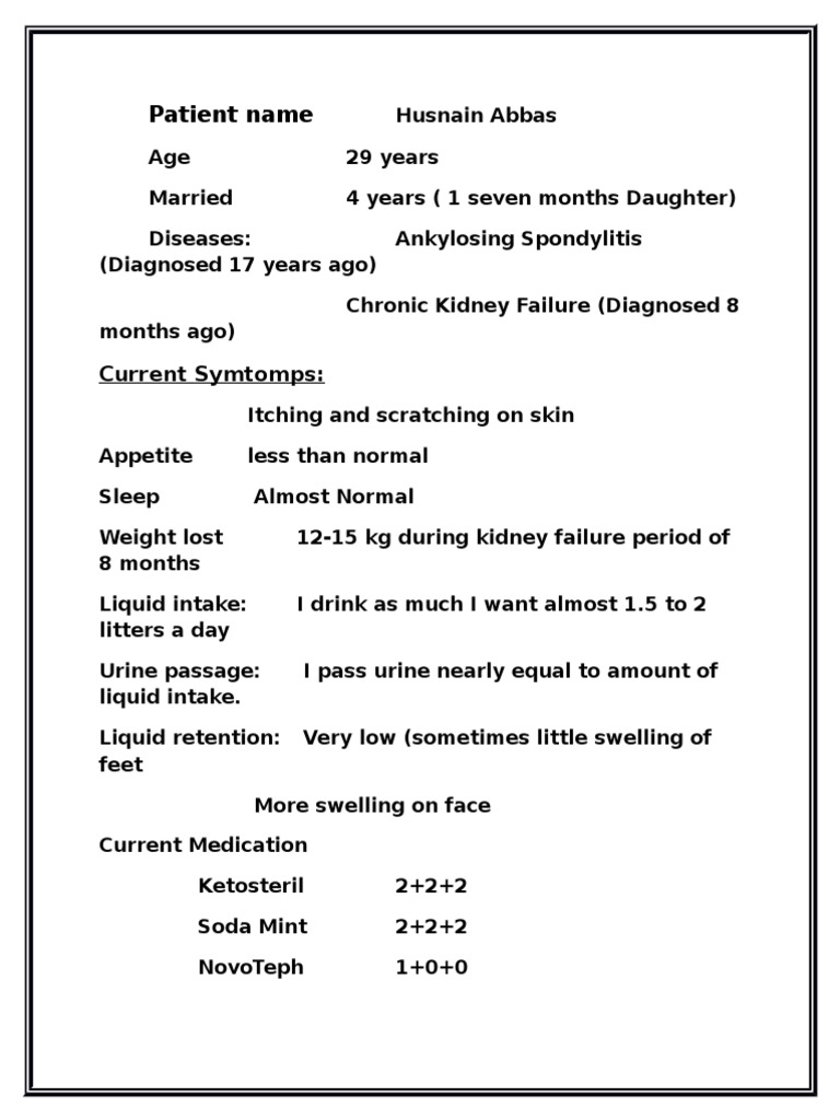 Patient Name: Current Symtomps | PDF