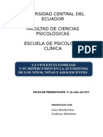 La Violencia Familiar y Su Repercusion en La Autoestima