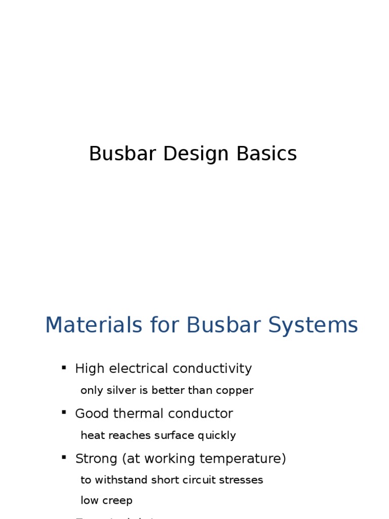 Busbar Design Basics PDF