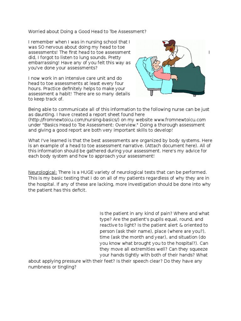 Head To Toe Assesment Heart Respiratory System