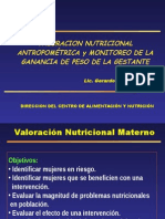 Valoración nutricional materna: medidas antropométricas y monitoreo de ganancia de peso