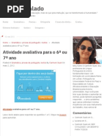 Atividade Avaliativa Para o 6º Ou 7º Ano