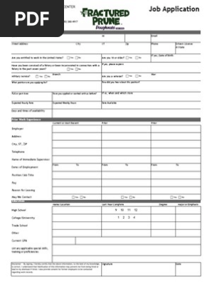 Santa Clara Job Application BLANK
