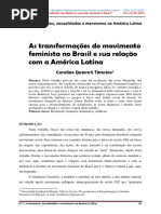 As Transformações Do Movimento Feminista No Brasil e Sua Relação Com a América Latina