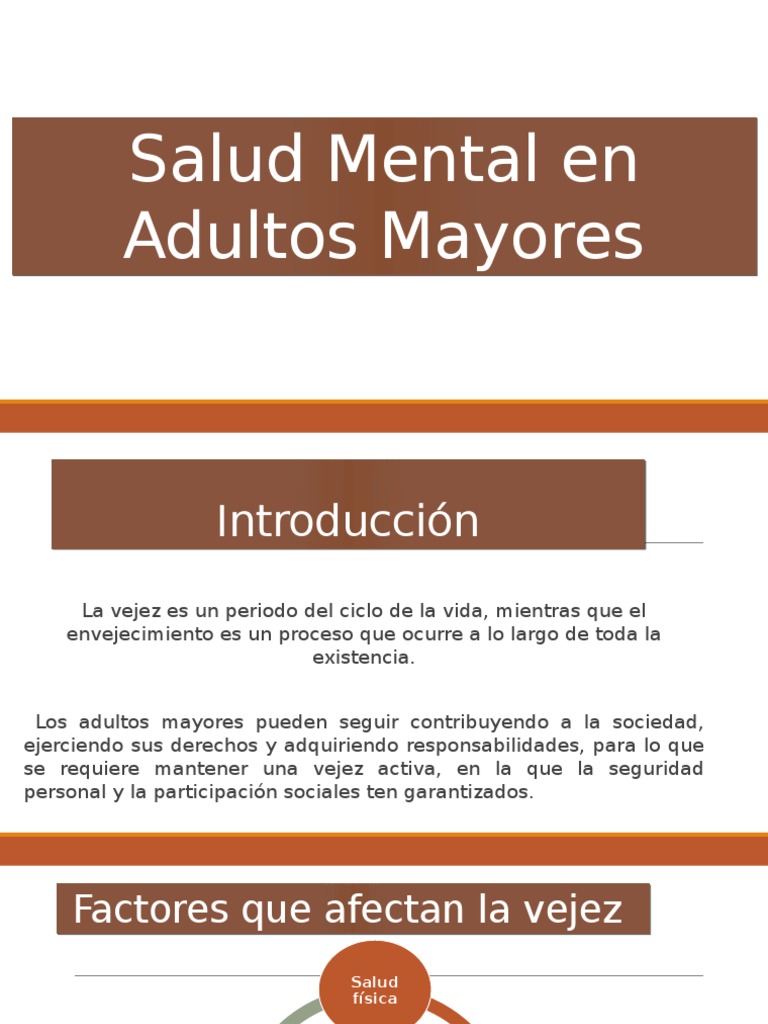 Salud Mental en Adultos Mayores | PDF | Estilo de vida