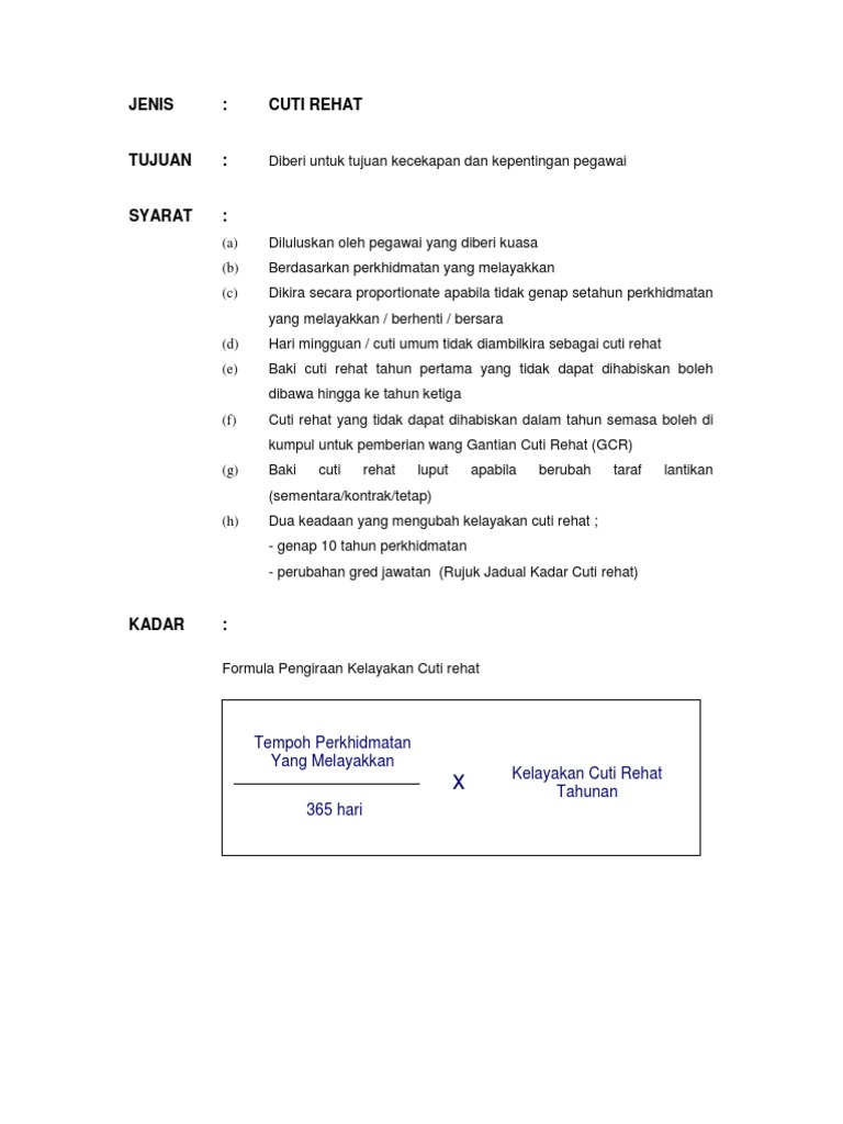 Cuti Rehat Pdf