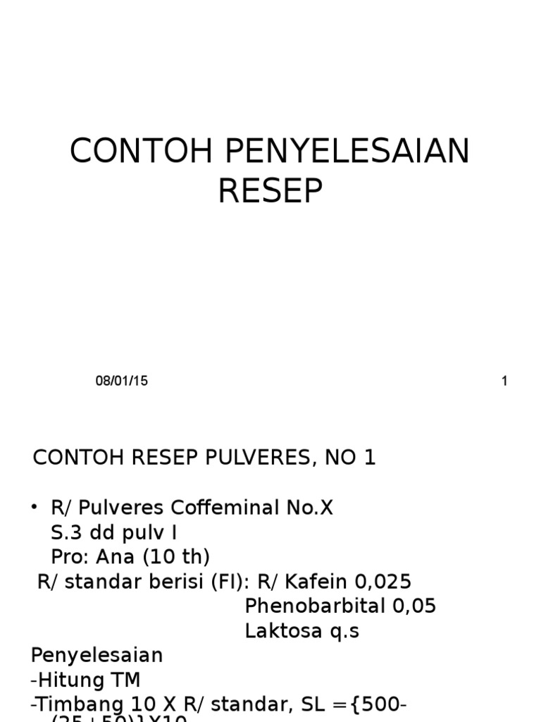 Contoh Soal Resep