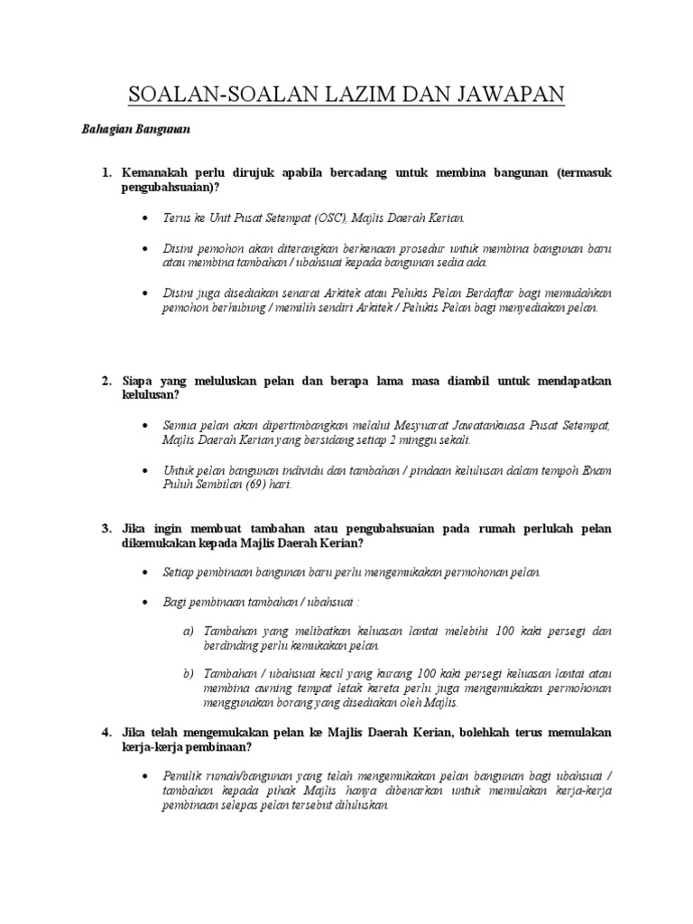 Soalan-Soalan Lazim Majlis Daerah Kerian