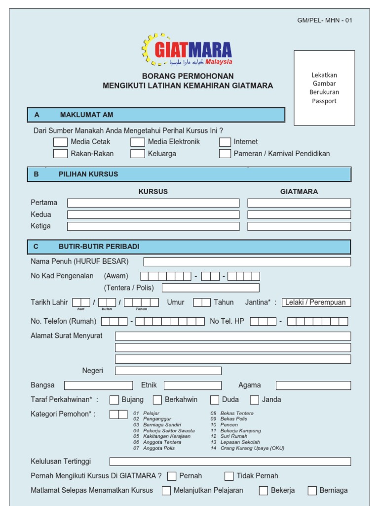 Borang An Mengikuti Latihan Kemahiran Giatmara 1 Pdf