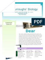 Ms. Burroughs' Biology Class: Dear Parent