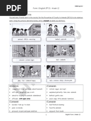 Form 1 English Week 12 Essay Spca Pdf