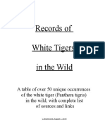 Records of White Tigers in The Wild