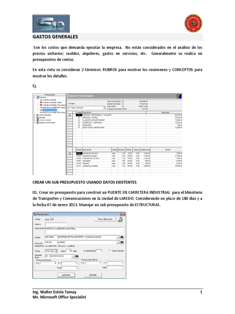 Tutorial de Presupuestos en S10 | PDF | Microsoft | Microsoft Office
