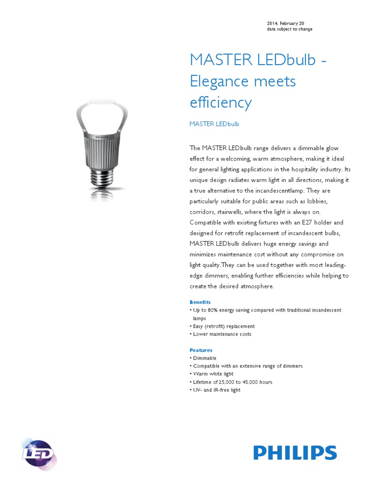 Katalog Lampu LED Philips Incandescent Light Bulb Lighting