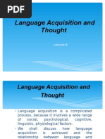 Language Acquisition and Thought