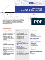 CADLearning For AutoCAD Architecture 2015 Course Outline 2